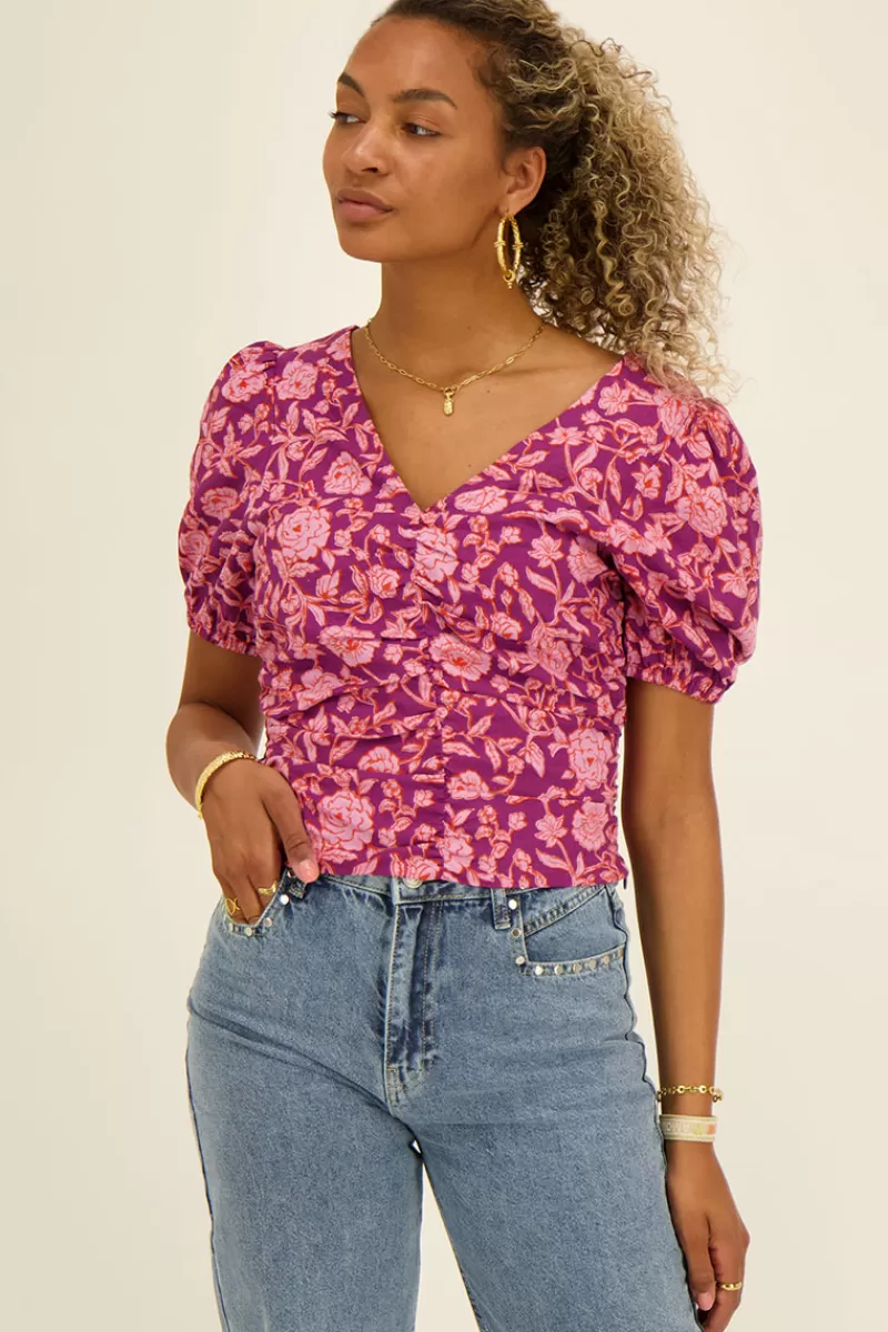 My Jewellery Top Rose Plissé à Imprimé Floral
