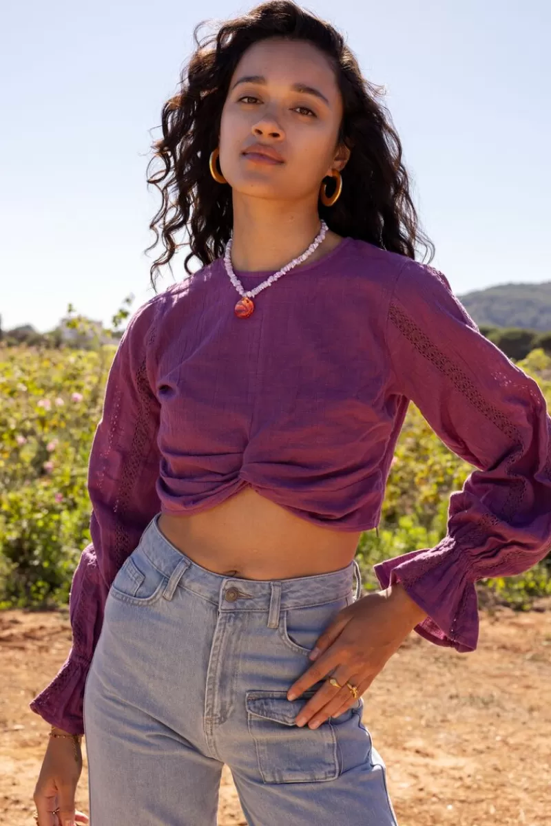 My Jewellery Top Violet Avec Bande Et Boutons