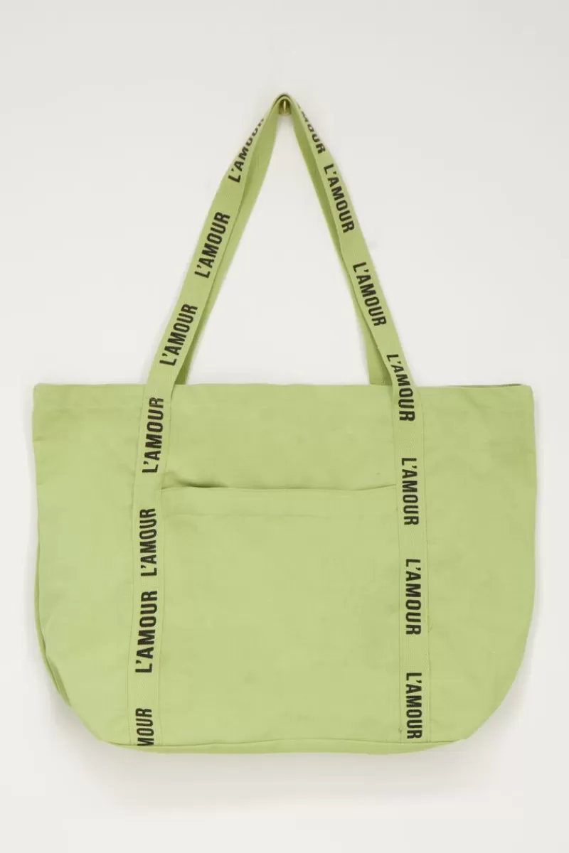 My Jewellery Tote Bag Vert Menthe En Lin L'amour