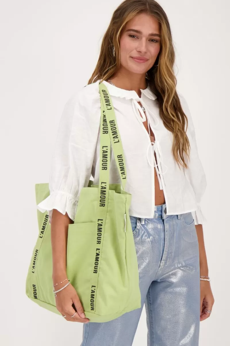 My Jewellery Tote Bag Vert Menthe En Lin L'amour