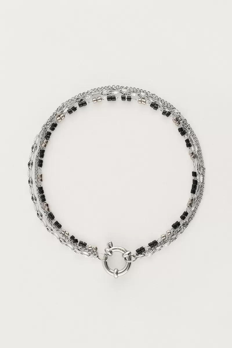 My Jewellery Triple Bracelet Avec Perles Noires
