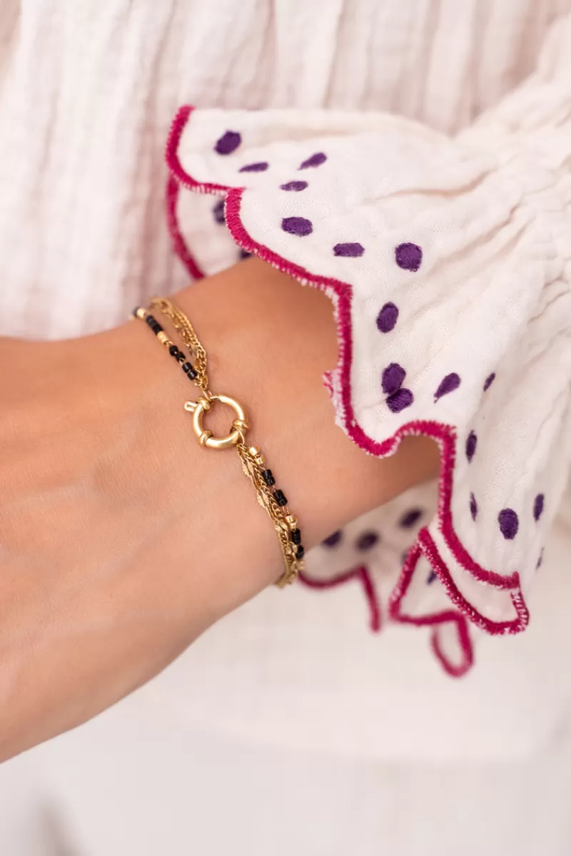 My Jewellery Triple Bracelet Avec Perles Noires