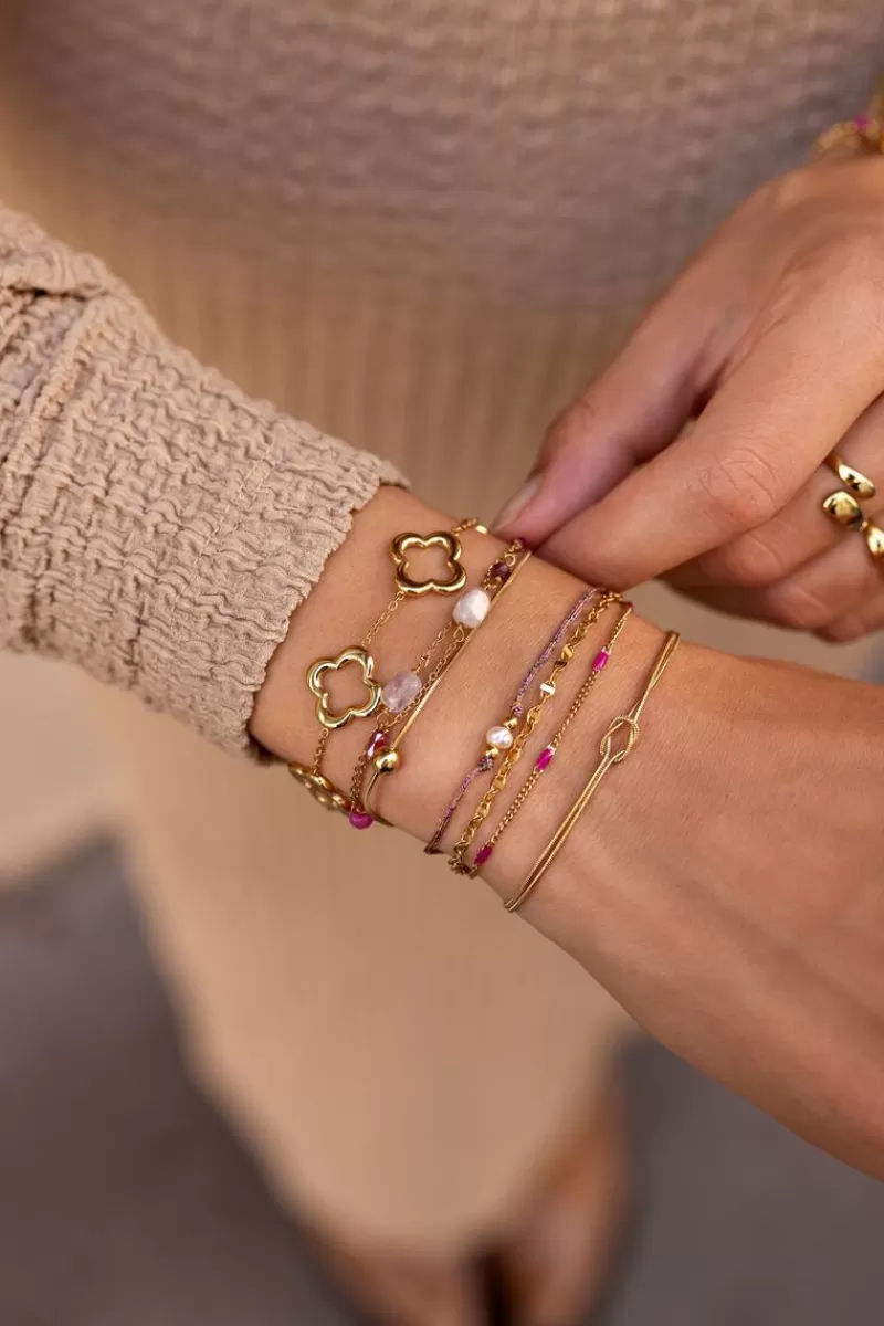 My Jewellery Triple Bracelet Avec Perles Roses Et Violettes