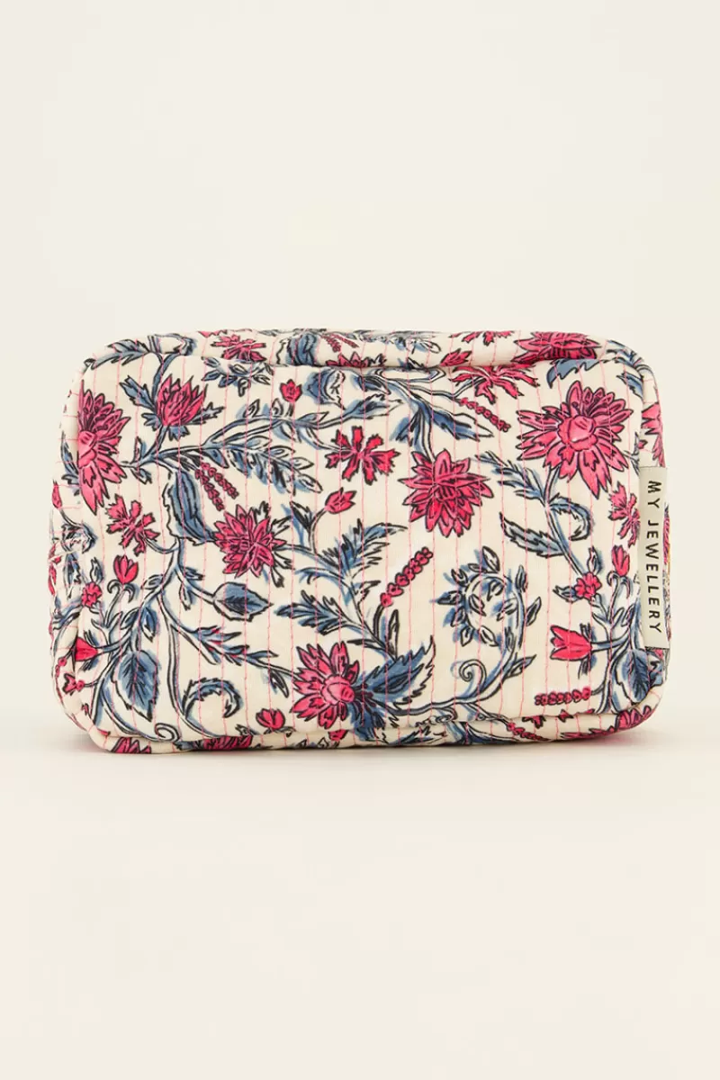 My Jewellery Trousse De Toilette à Fleurs Roses Et Bleues