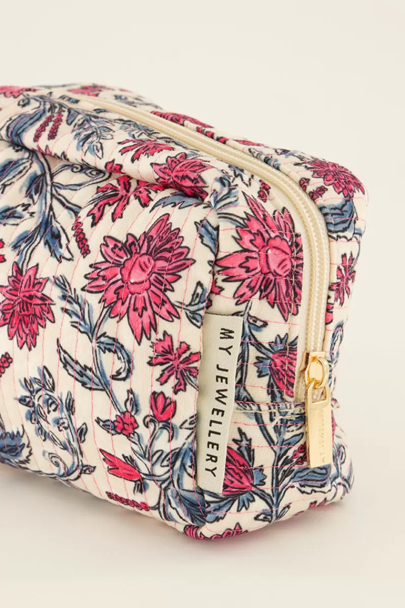 My Jewellery Trousse De Toilette à Fleurs Roses Et Bleues