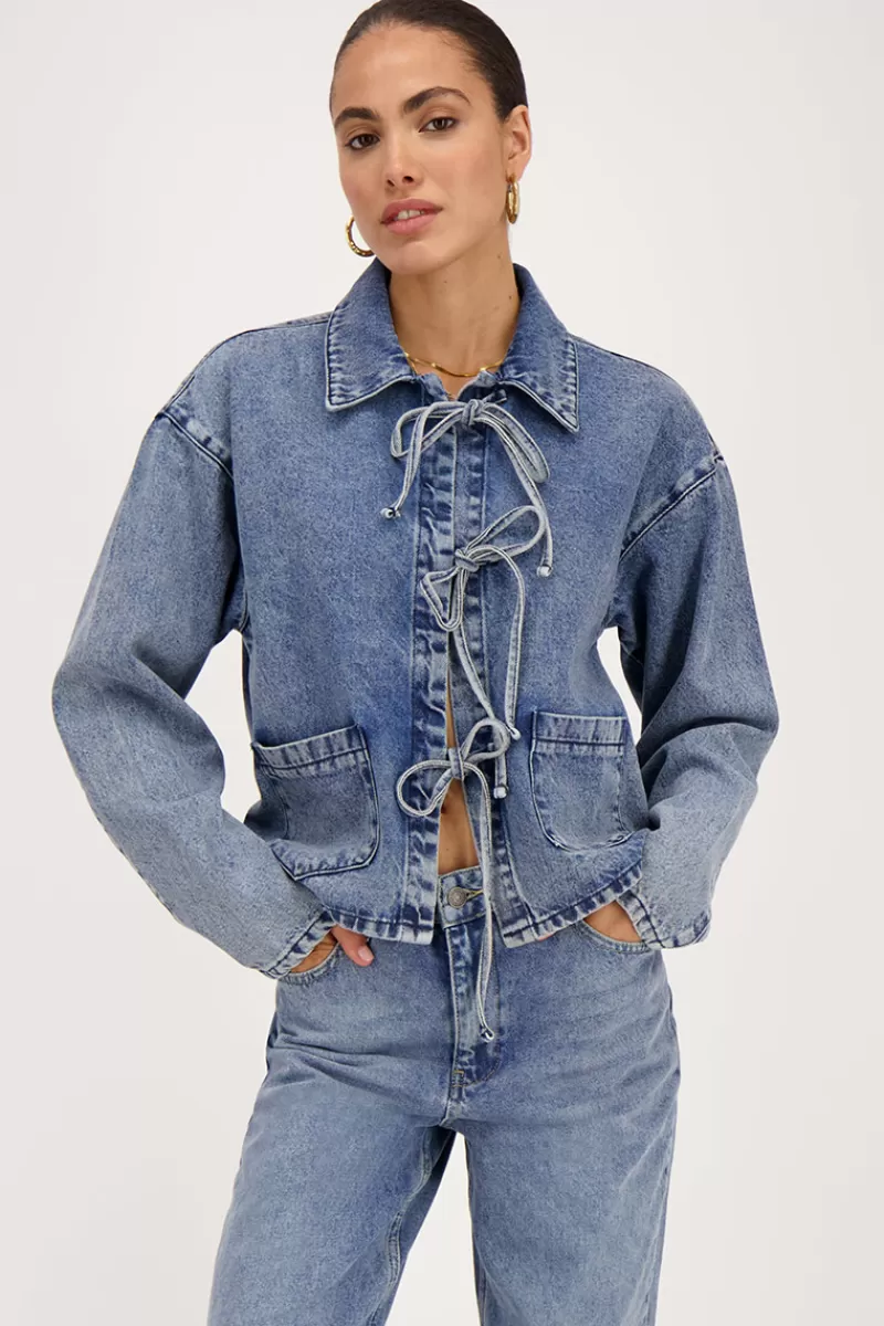 My Jewellery Veste En Jean Avec Nœuds