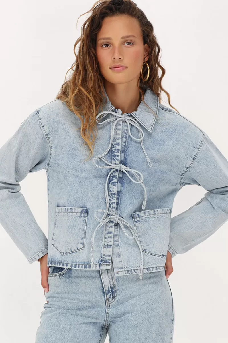 My Jewellery Veste En Jean Avec Nœuds