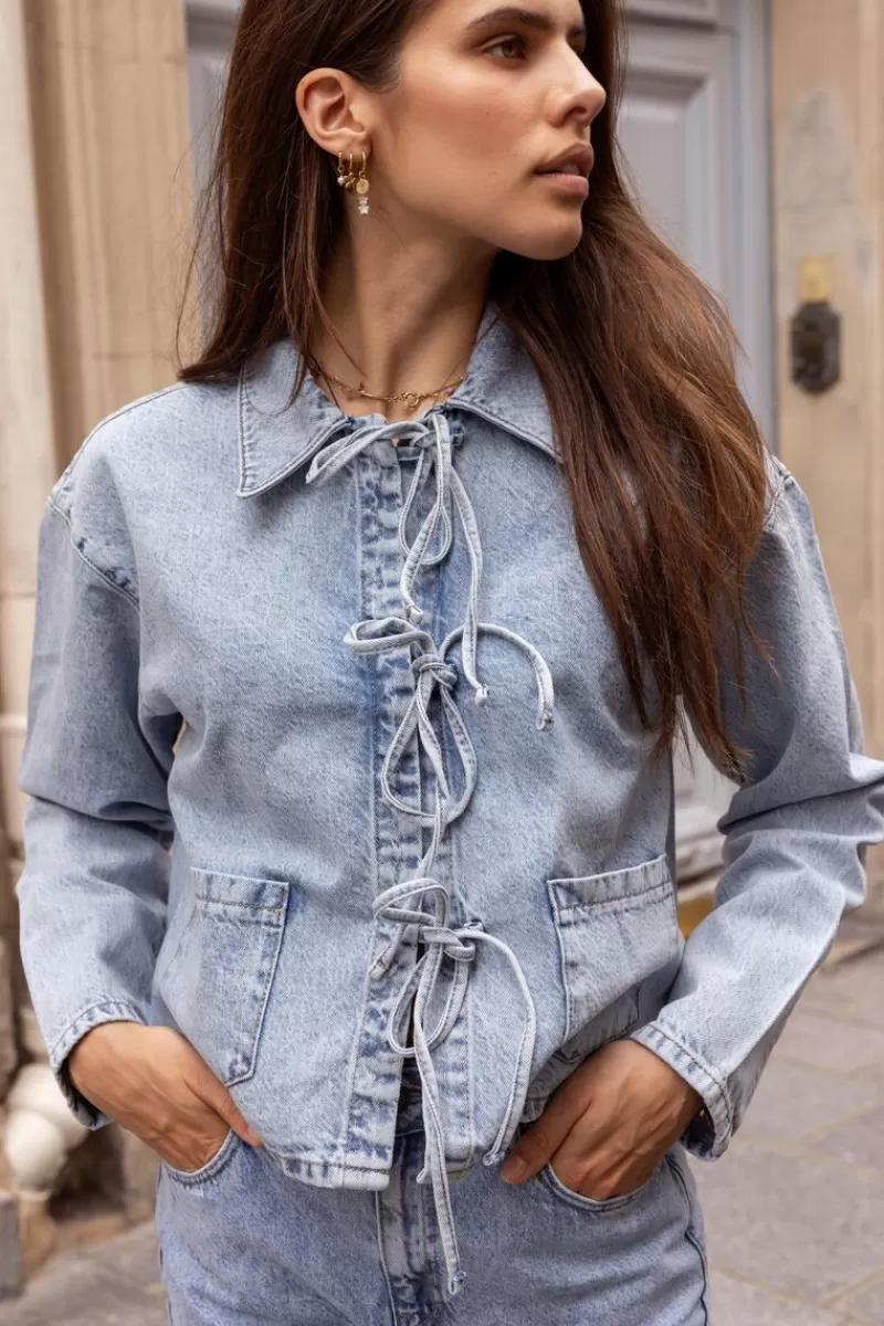 My Jewellery Veste En Jean Avec Nœuds