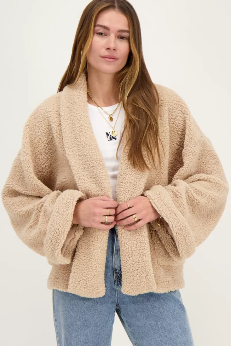 My Jewellery Veste Kimono Teddy Beige