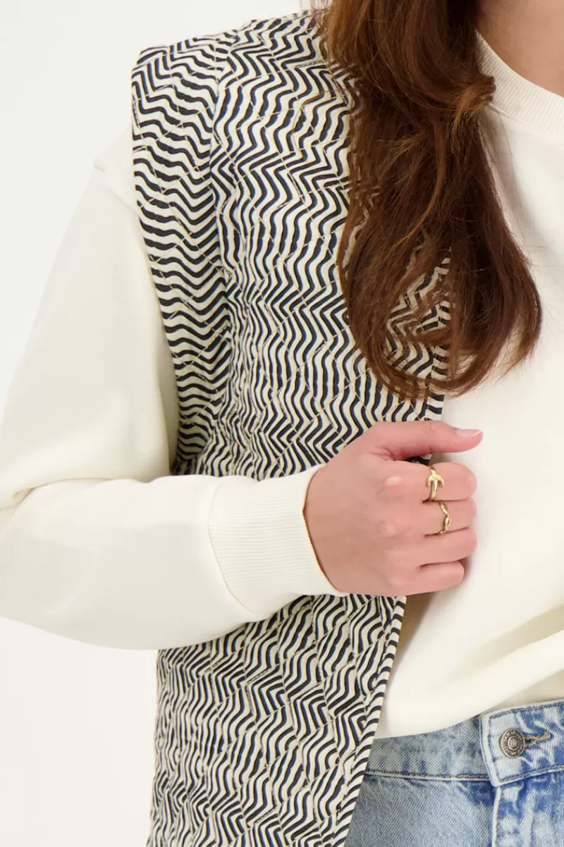 My Jewellery Veste Sans Manches Noir Et Blanc Tourbillon