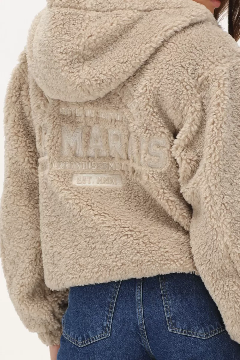 My Jewellery Veste Teddy Beige Avec Capuche
